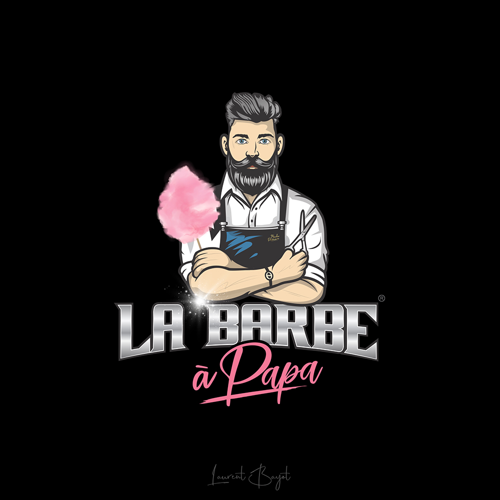 logo cartoon rose barber