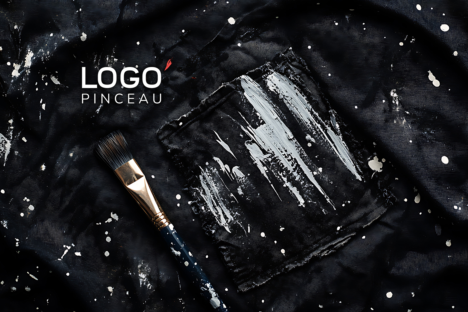 logo pinceau noir blanc